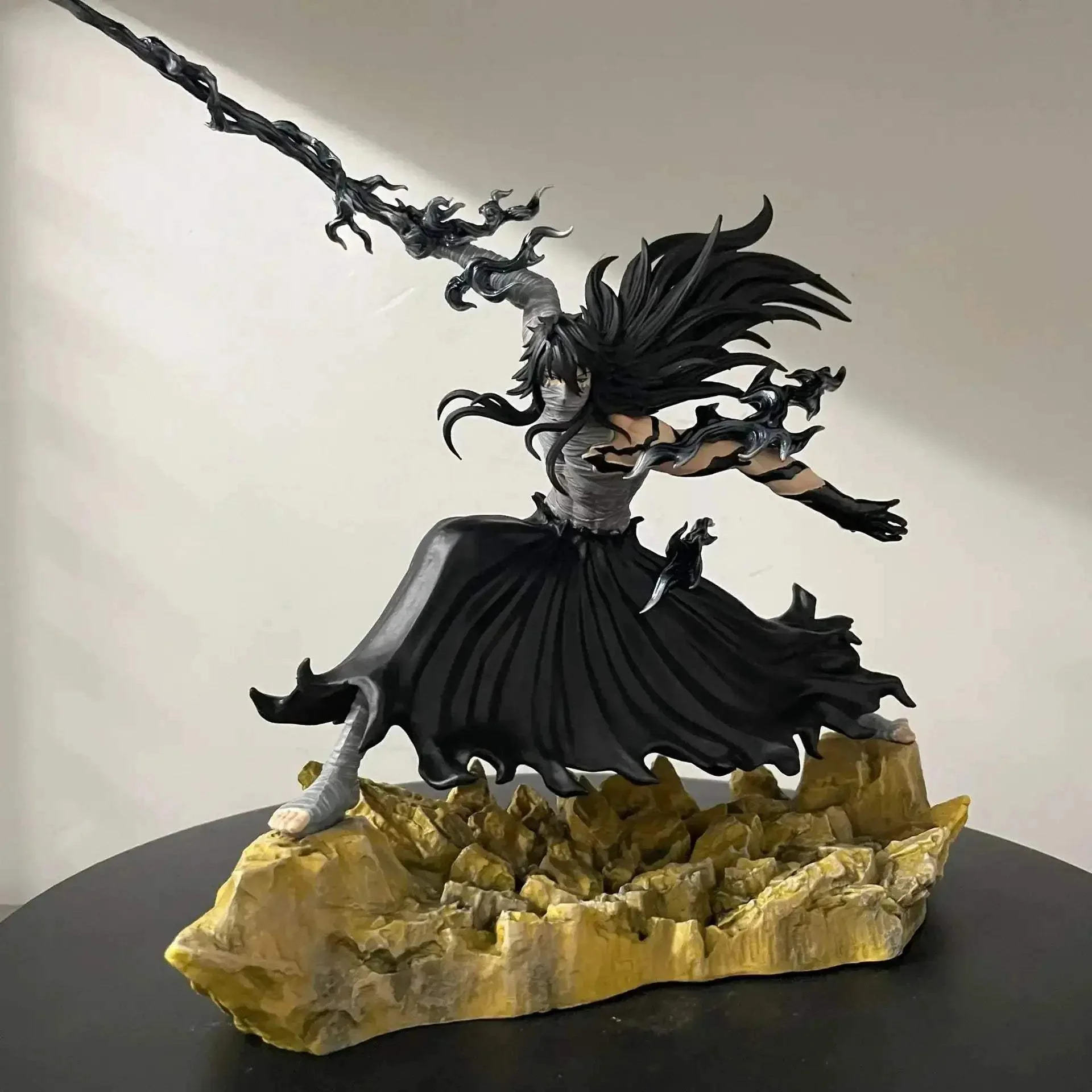 Bleach Anime Figurines Ichigo Kurosaki Final Getsuga Tensho Combat Figure Model Statue 24 CM