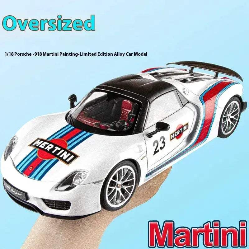 1:18 Porsche 918 Martini Diecast Alloy Model Car Limited Edition - Image 3