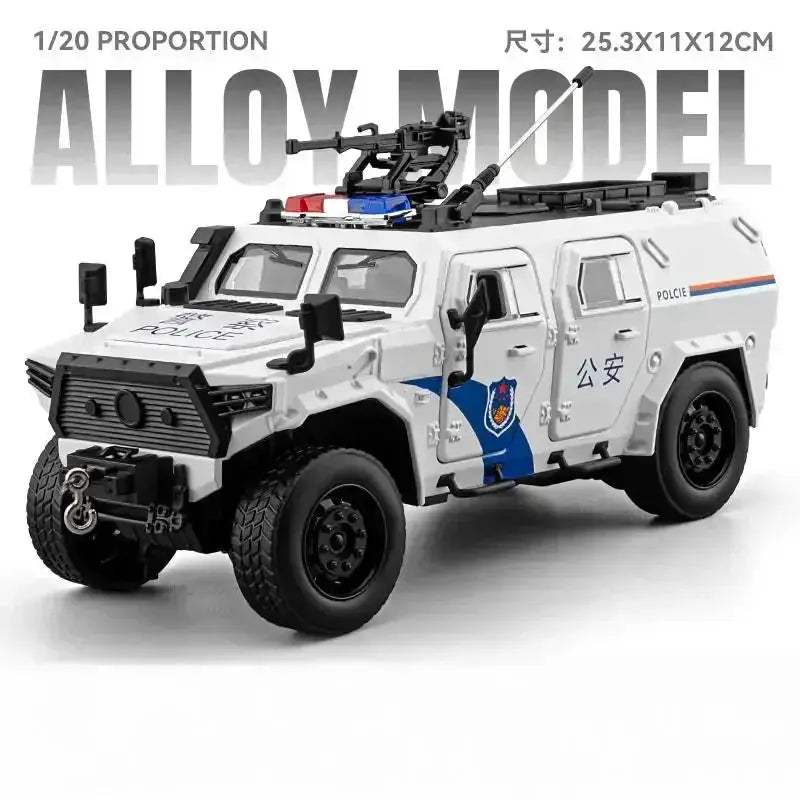 1:20 Scale Police Off Road Diecast Car Alloy Metal Sound And Light Pull Back - Image 10