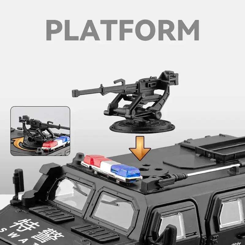 1:20 Scale Police Off Road Diecast Car Alloy Metal Sound And Light Pull Back - Image 3