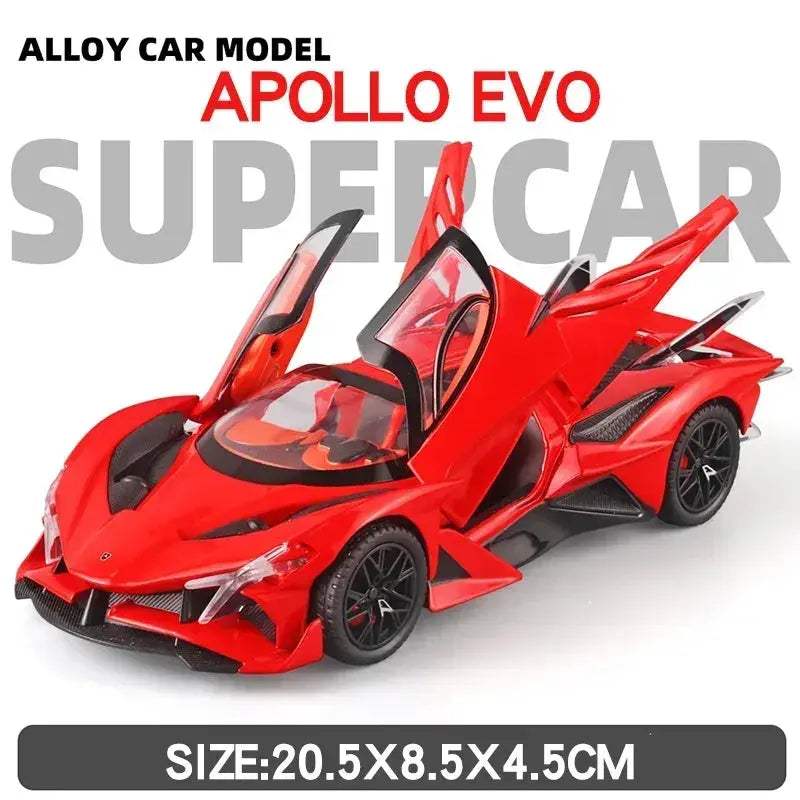 1/24 Apollo EVO Bugatti Bolide Diecast Car Metal Plastic Pull Back Sound Light - Image 10