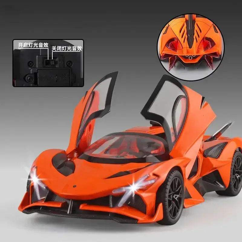 1/24 Apollo EVO Bugatti Bolide Diecast Car Metal Plastic Pull Back Sound Light - Image 5