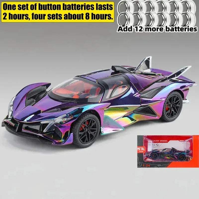 1:24 Apollo EVO Electroplate Diecast Metal Supercar With Sound And Light - Image 10
