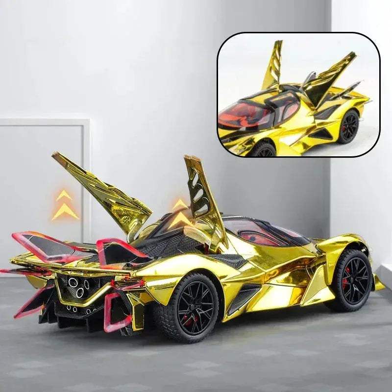 1:24 Apollo EVO Electroplate Diecast Metal Supercar With Sound And Light - Image 6