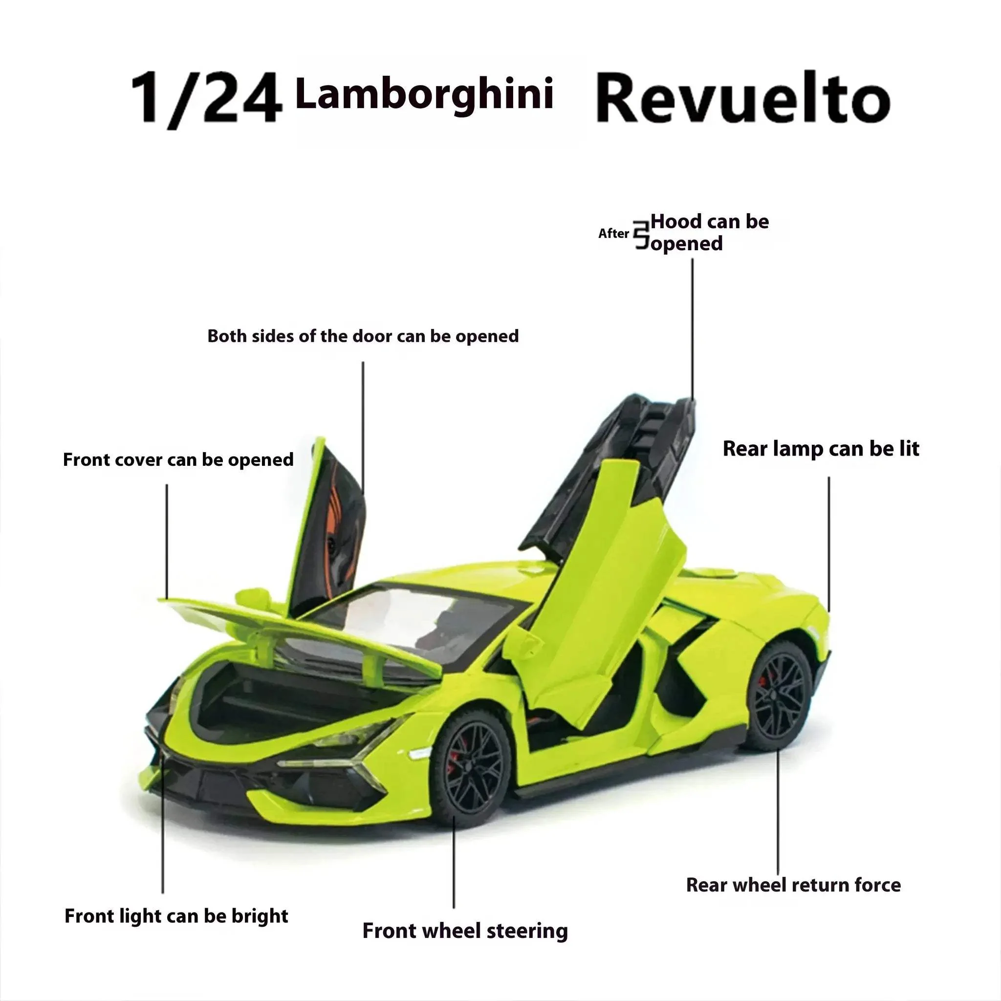 1 24 Diecast Car Model Spray Version Alloy For Desk Decor - Image 2