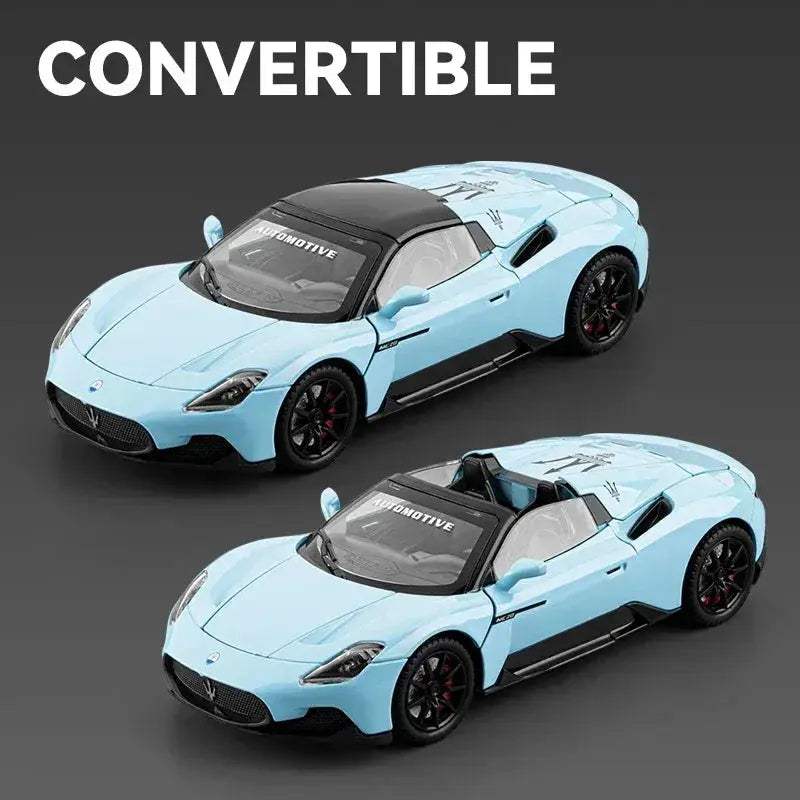 1:24 Diecast Metal Maserati MC20 Convertible Car With Sound And Light Pull Back - Image 4