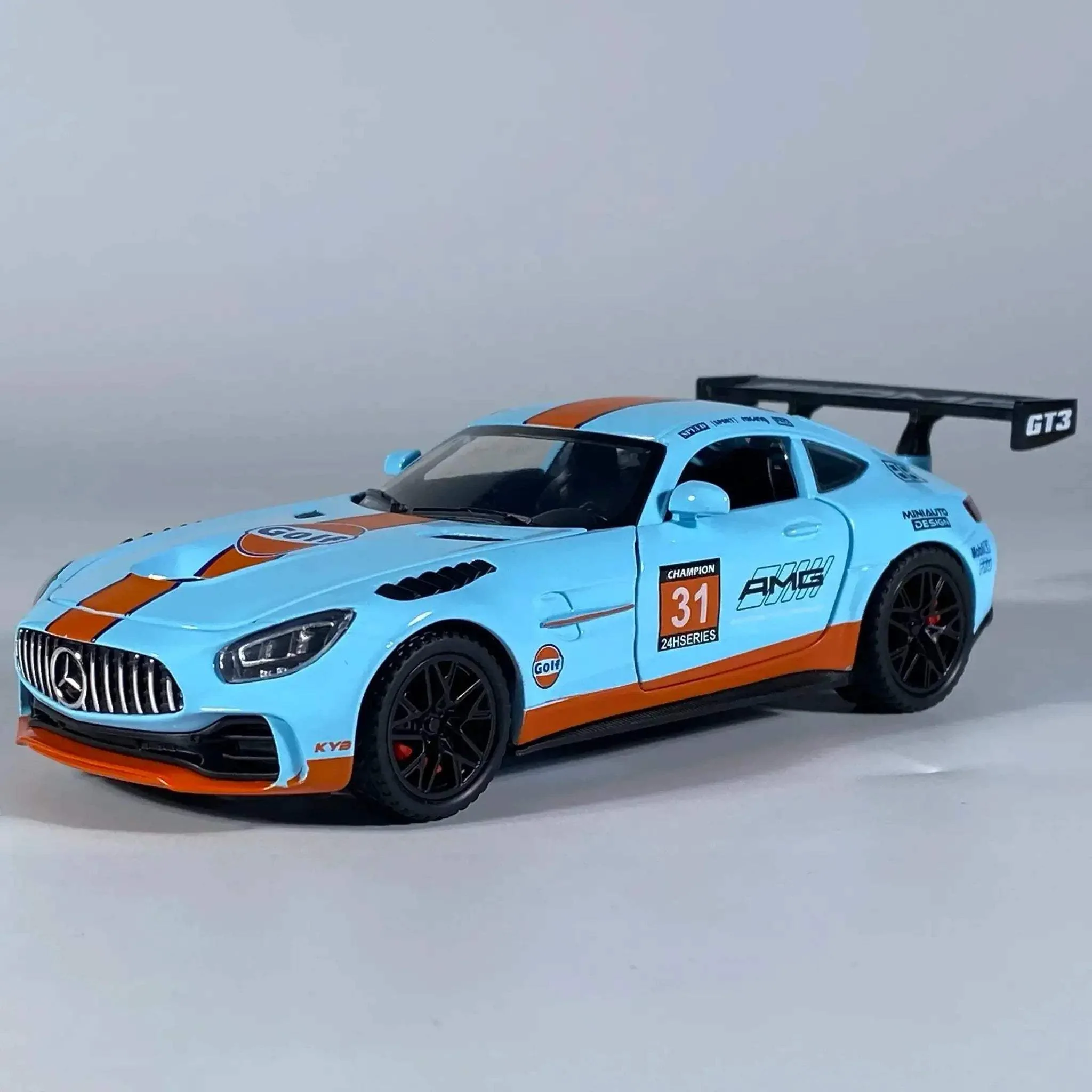 1:32 Benz AMG GT Diecast Metal Model Car With Sound And Light Pull Back - Image 20