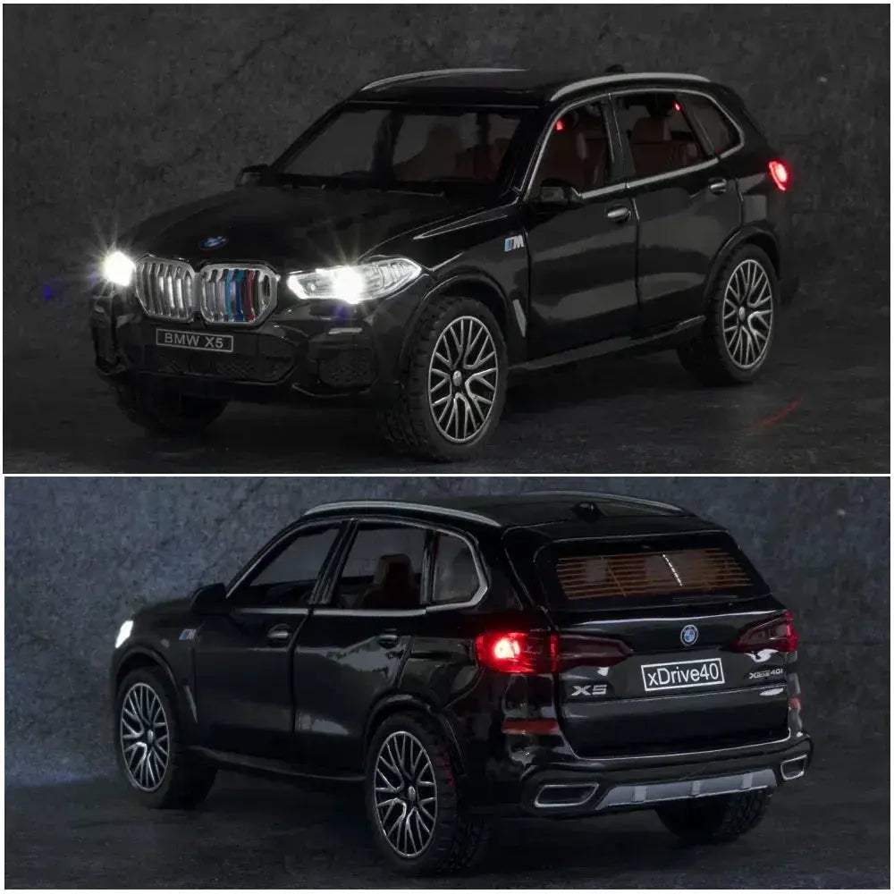 1:32 BMW X5 Diecast Alloy Car Model With Sound And Light Pull-Back Toy - Image 4