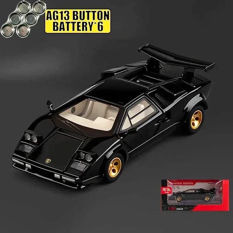 1:32 Countach LP500S Diecast Alloy Car Model With Sound Light Pull Back - Image 16