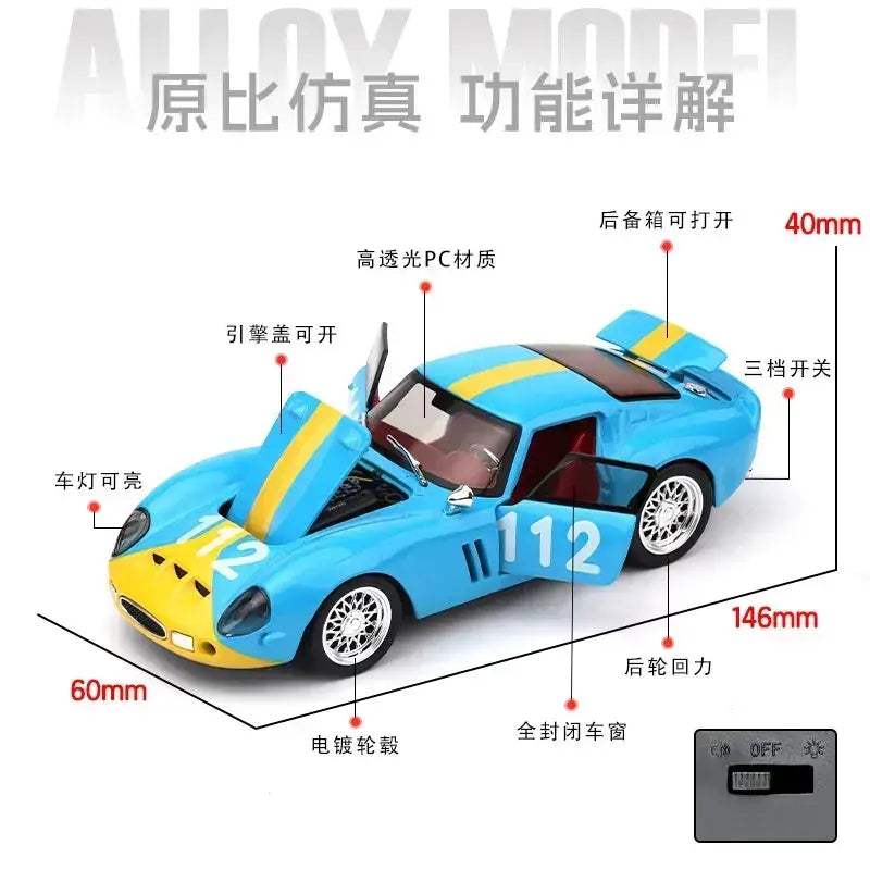 1:32 Diecast Alloy 250 GTO Sports Car With Sound And Light - Image 4