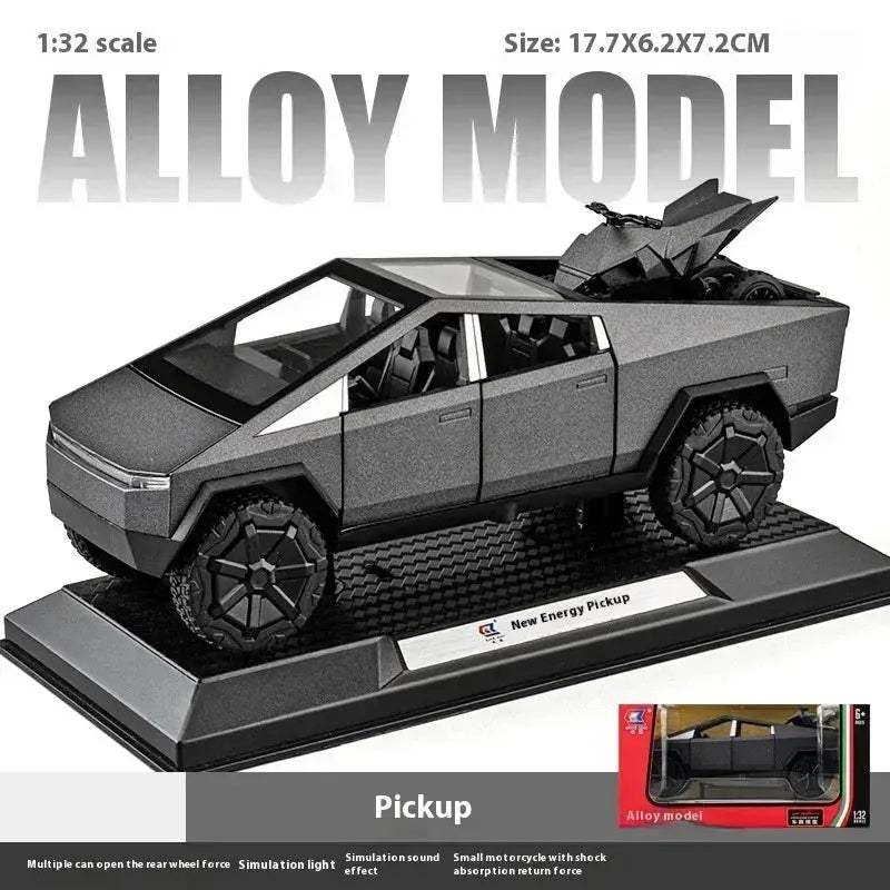 1:32 Diecast Cybertruck Offroad Alloy Car Pull Back Metal Model - Image 8