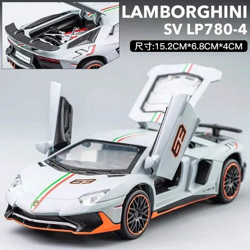 1:32 Lamborghini Aventador SVJ Diecast Alloy Model Car with Sound and Light - Image 11
