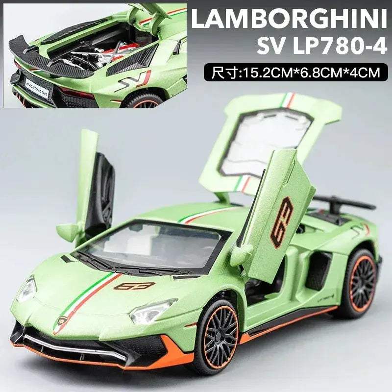 1:32 Lamborghini Aventador SVJ Diecast Alloy Model Car with Sound and Light - Image 12