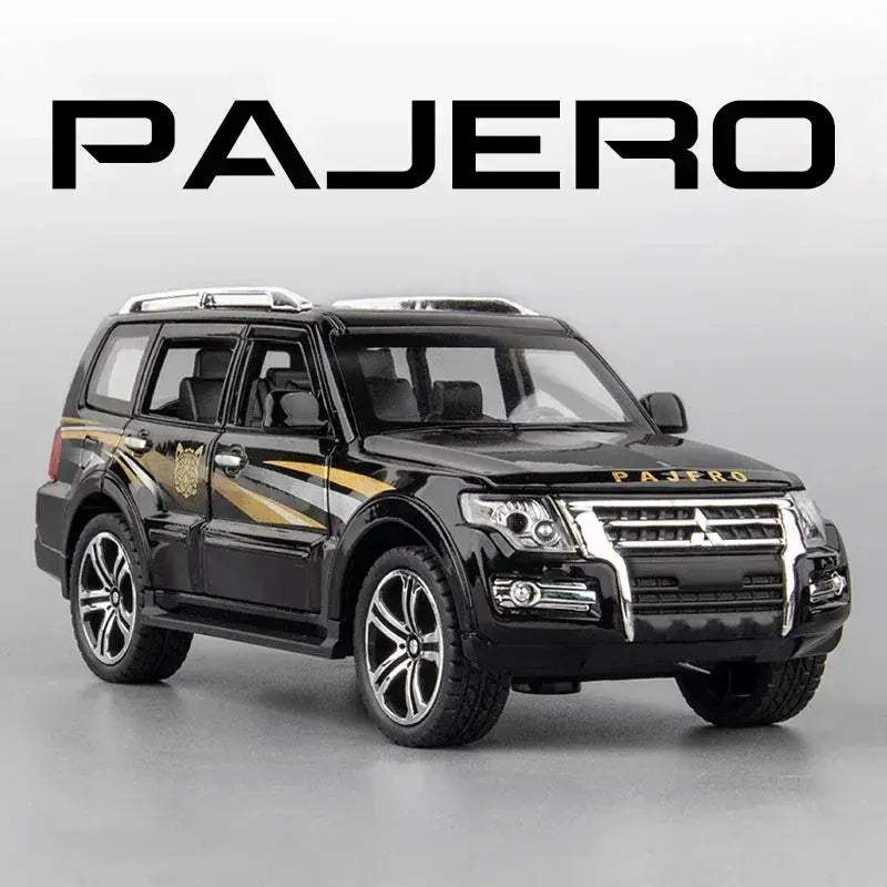 1:32 Mitsubishi Pajero Diecast Black White Alloy Metal Pull Back Sound Light - Image 7