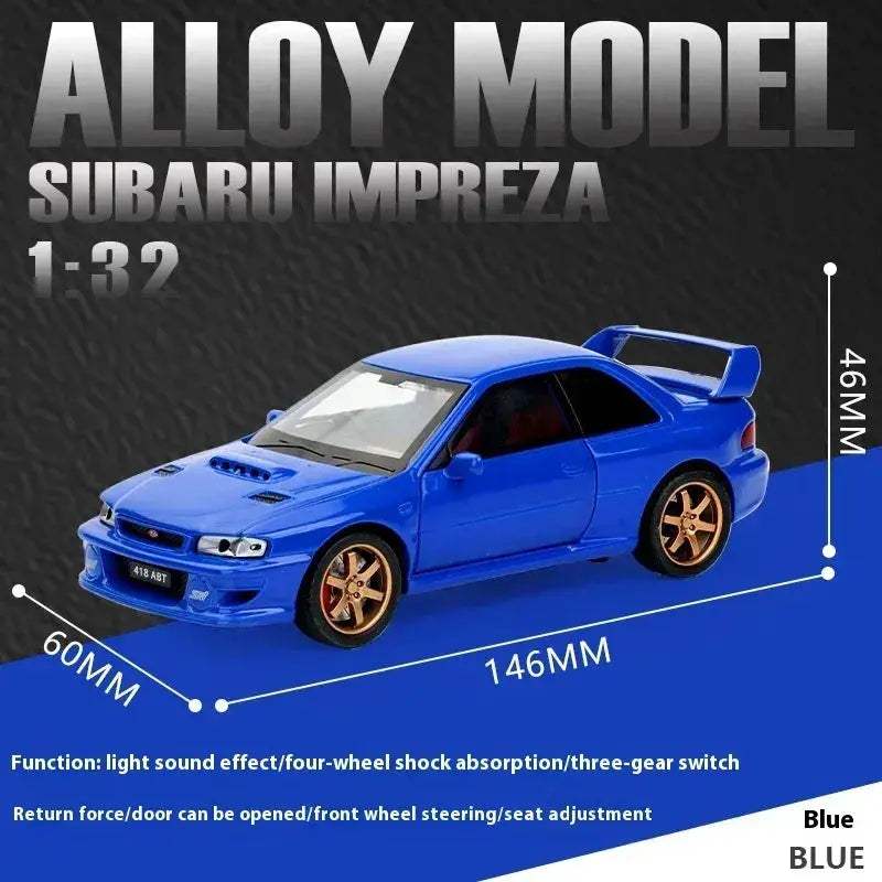1:32 Scale Subaru Impreza WRX STI Diecast Metal Model Car With Sound and Light - Image 10