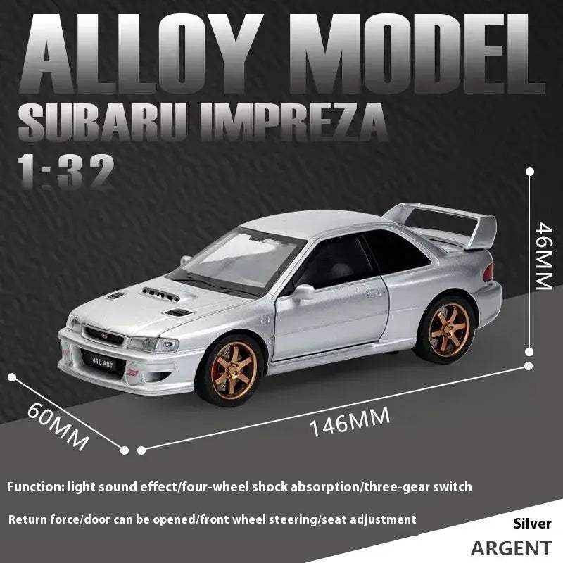 1:32 Scale Subaru Impreza WRX STI Diecast Metal Model Car With Sound and Light - Image 7