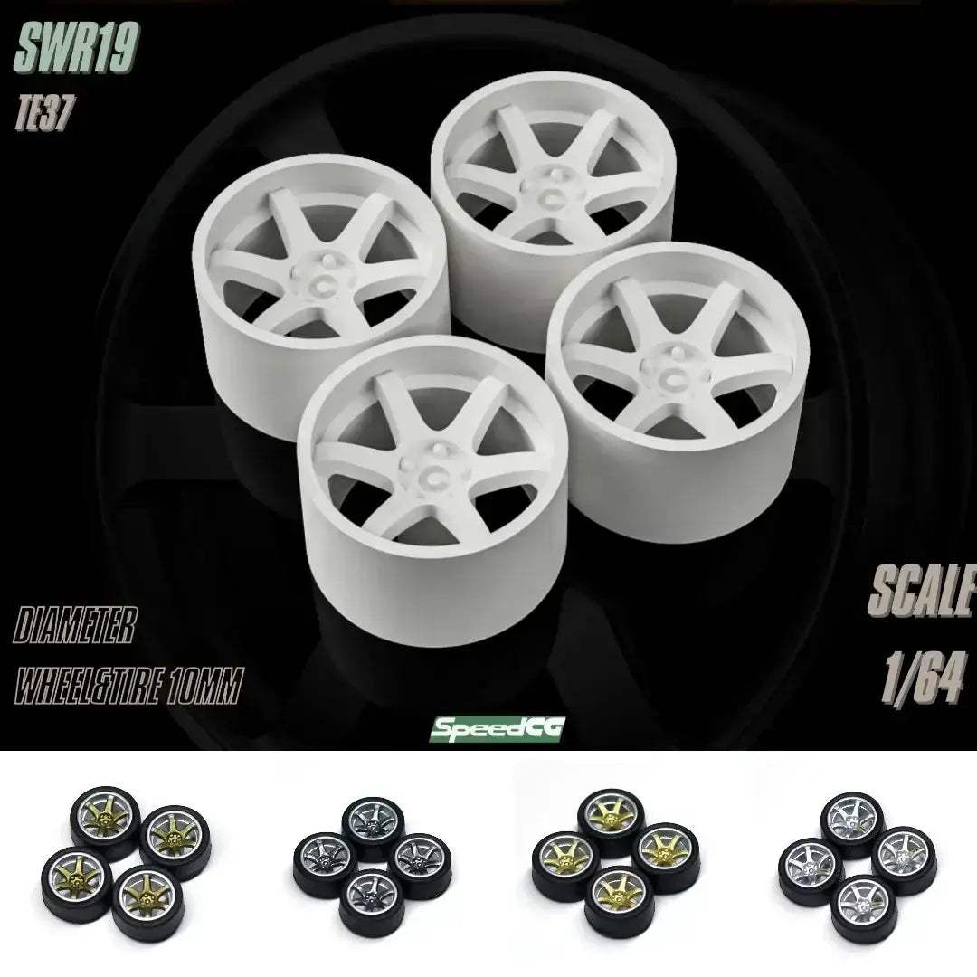 1/64 ABS Wheels With Rubber Tires For Model Cars Racing - Image 2