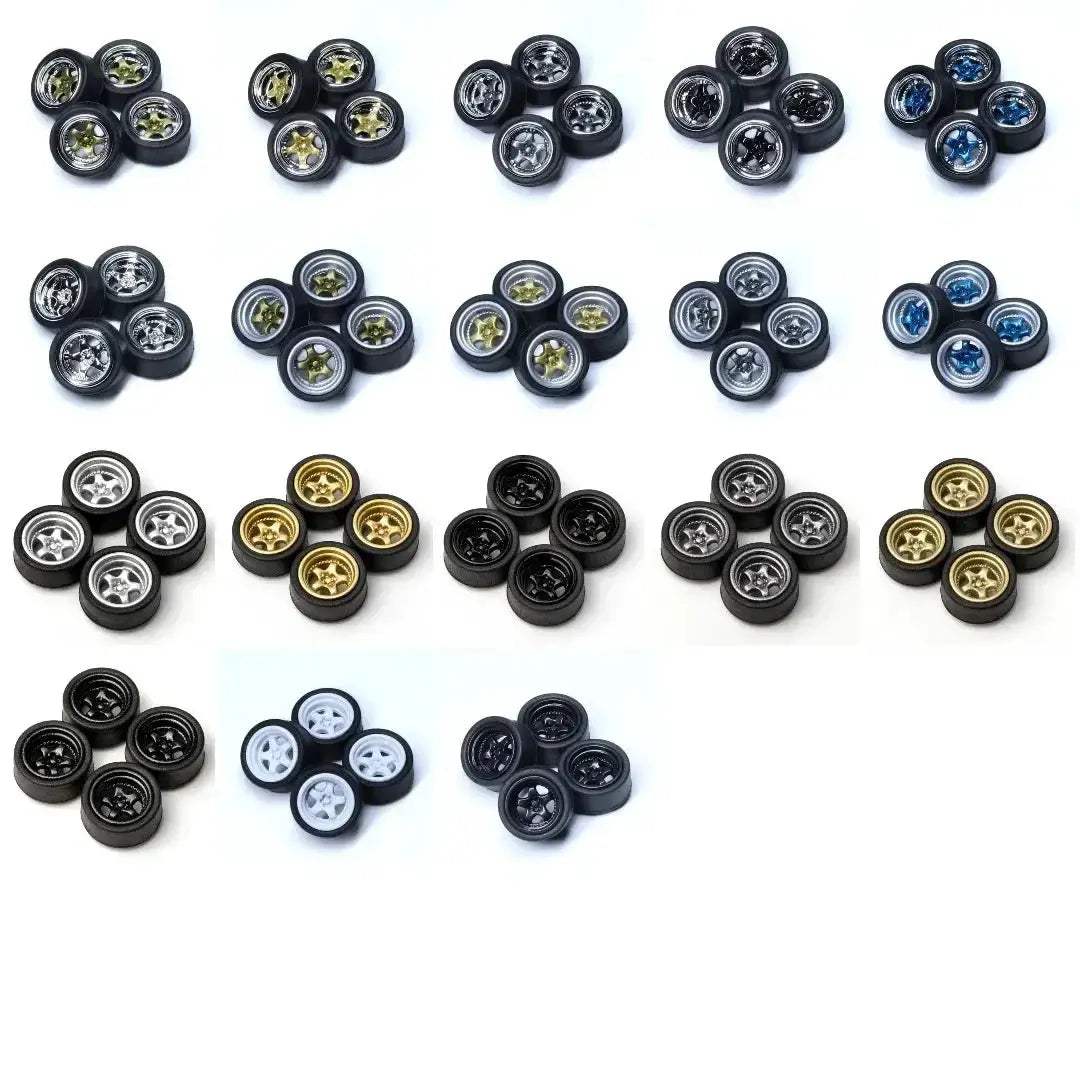 1/64 Scale ABS Wheels With Rubber Tires For Model Cars - Image 5