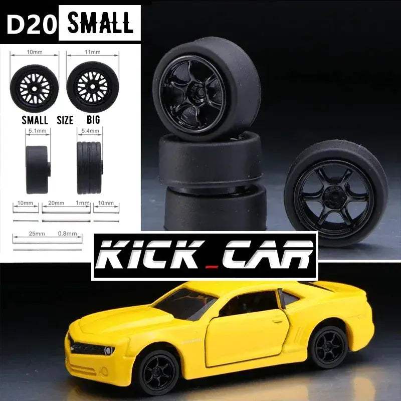 1/64 Scale Model Car Wheels With Rubber Tires Detail Up - Image 10