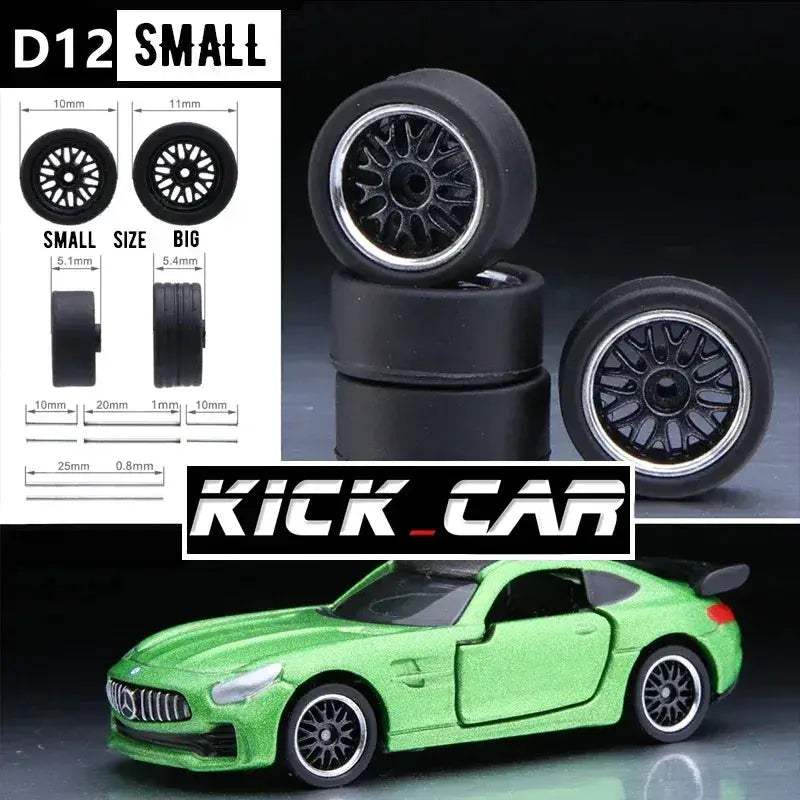 1/64 Scale Model Car Wheels With Rubber Tires Detail Up - Image 20