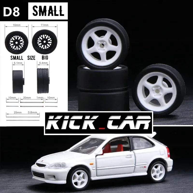 1/64 Scale Model Car Wheels With Rubber Tires Detail Up - Image 21