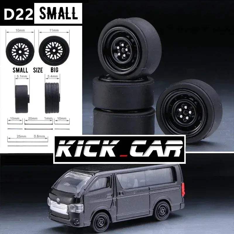 1/64 Scale Model Car Wheels With Rubber Tires Detail Up - Image 25