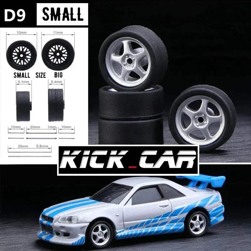 1/64 Scale Model Car Wheels With Rubber Tires Detail Up - Image 29