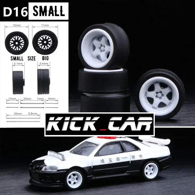 1/64 Scale Model Car Wheels With Rubber Tires Detail Up - Image 32