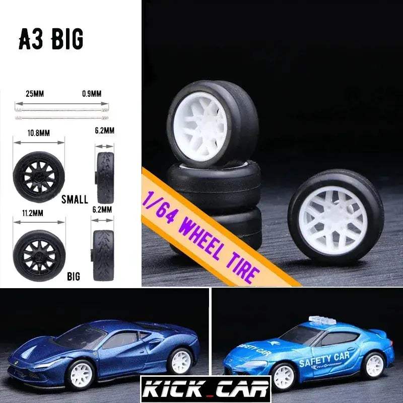 1/64 Scale Model Car Wheels With Rubber Tires Detail Up - Image 33