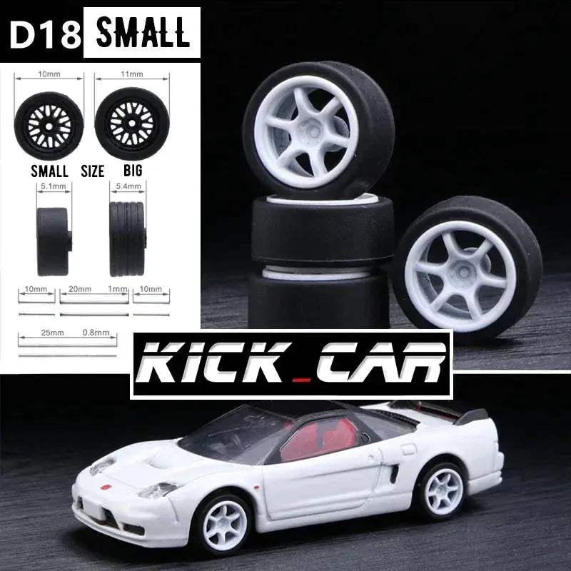 1/64 Scale Model Car Wheels With Rubber Tires Detail Up - Image 7