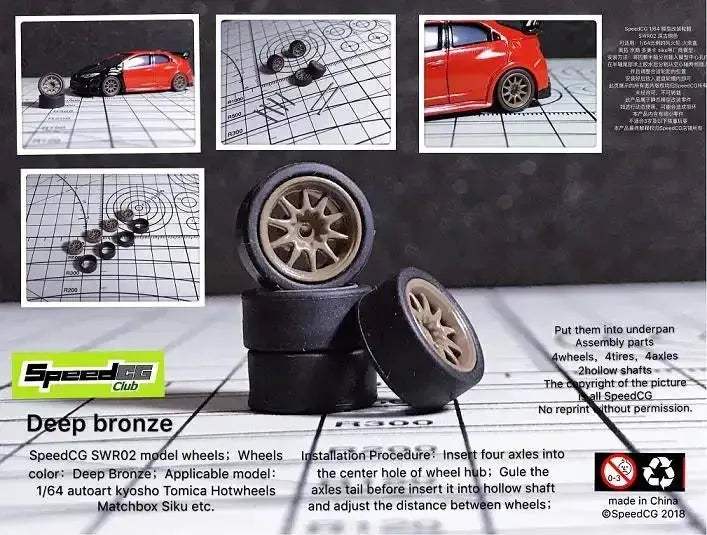 1 64th Scale ABS Wheels For Model Cars Rubber Tire - Image 17