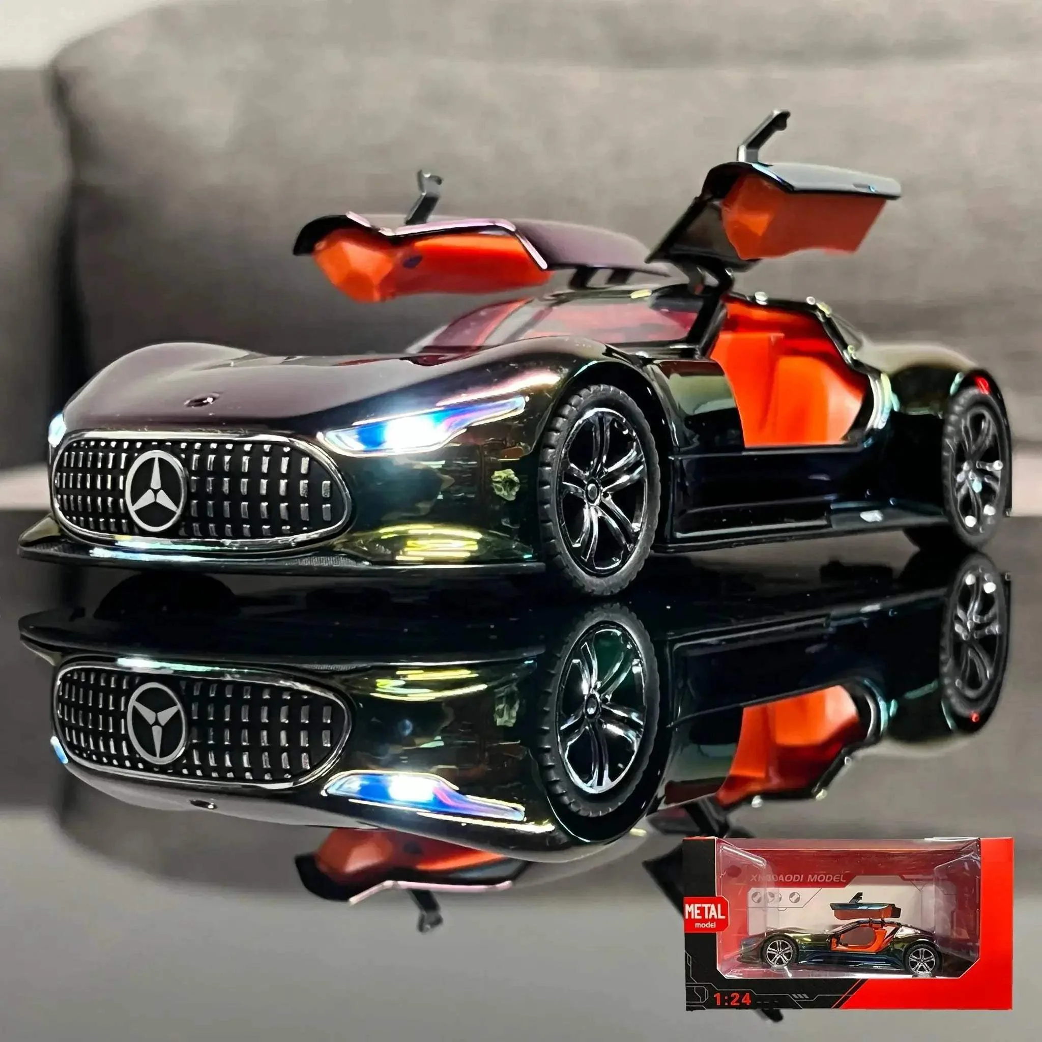 1 To 24 Benz AMG Vision GT Diecast Alloy Model Car With Sound And Lights - Image 7