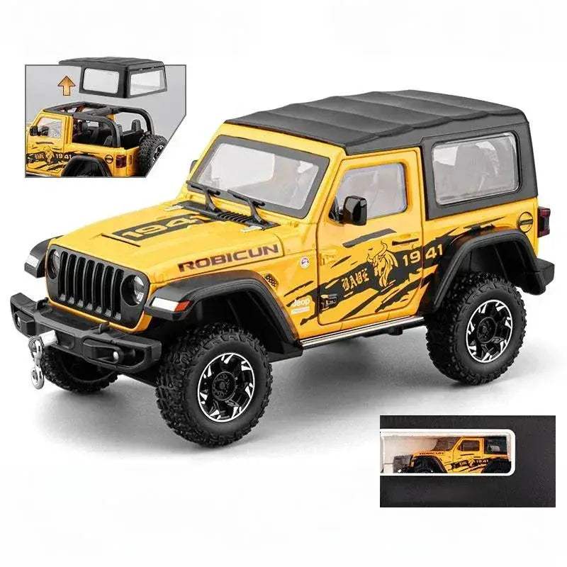 1 To 24 Diecast Jeep Wrangler Rubicon Off Road SUV With Sound Light Pull Back - Image 14