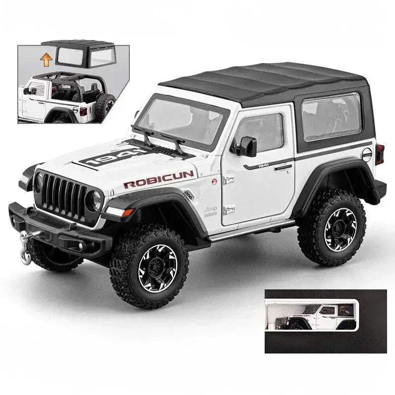1 To 24 Diecast Jeep Wrangler Rubicon Off Road SUV With Sound Light Pull Back - Image 16