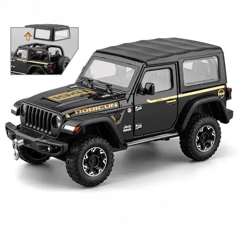 1 To 24 Diecast Jeep Wrangler Rubicon Off Road SUV With Sound Light Pull Back - Image 8