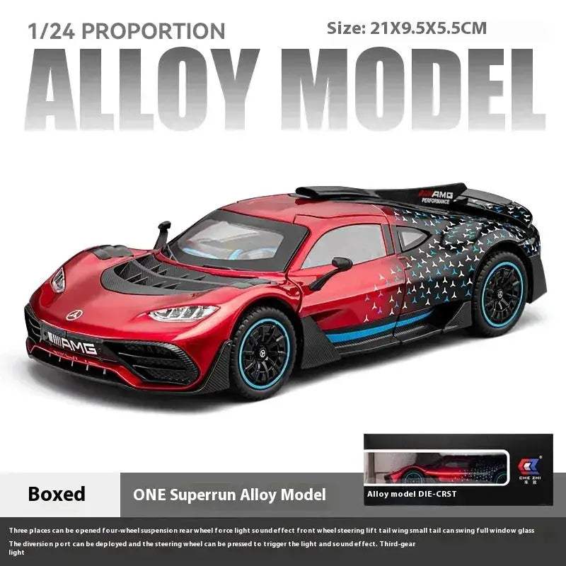 1 To 24 Diecast Metal Benz AMG One Racing Car Model Sound And Light - Image 8