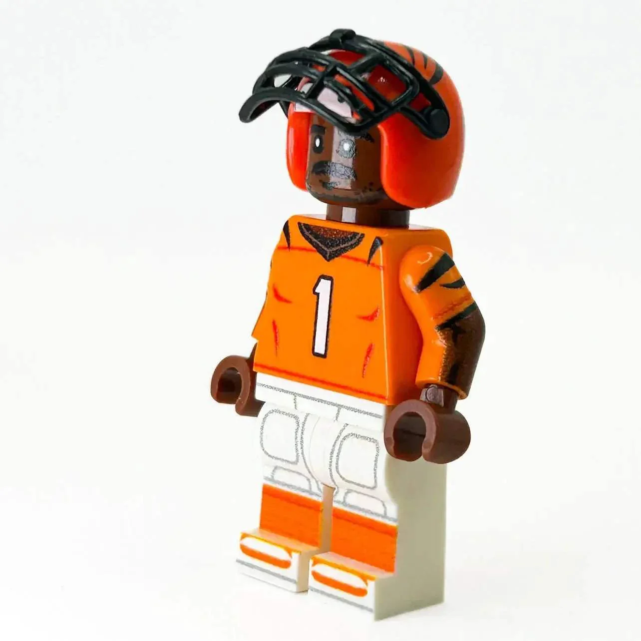 #1 WR Bengals Football Player Minifig made using LEGO parts - B3 Customs - Image 2