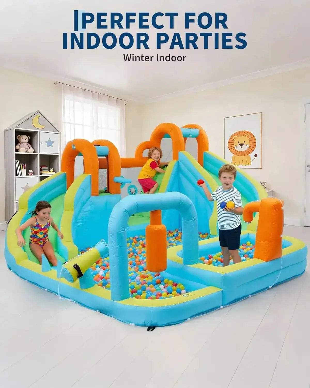 Inflatable 7 in 1 Bounce House for Kids Outdoor Fun - Image 3