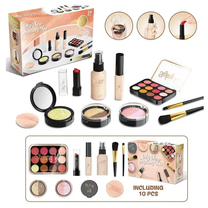 Kids Makeup Toy Set Educational Beauty Playset With Cosmetic Bag