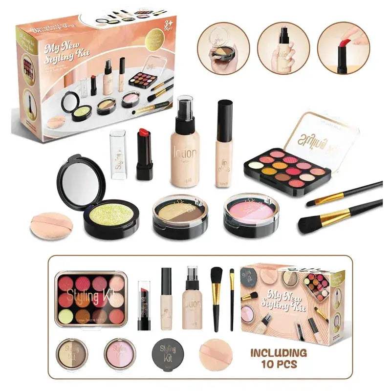 Kids Makeup Toy Set Educational Beauty Playset With Cosmetic Bag - Image 7