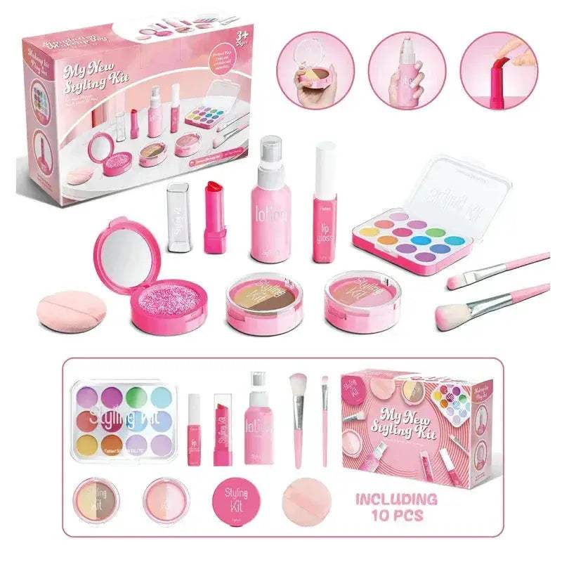 Kids Makeup Toy Set Educational Beauty Playset With Cosmetic Bag - Image 8
