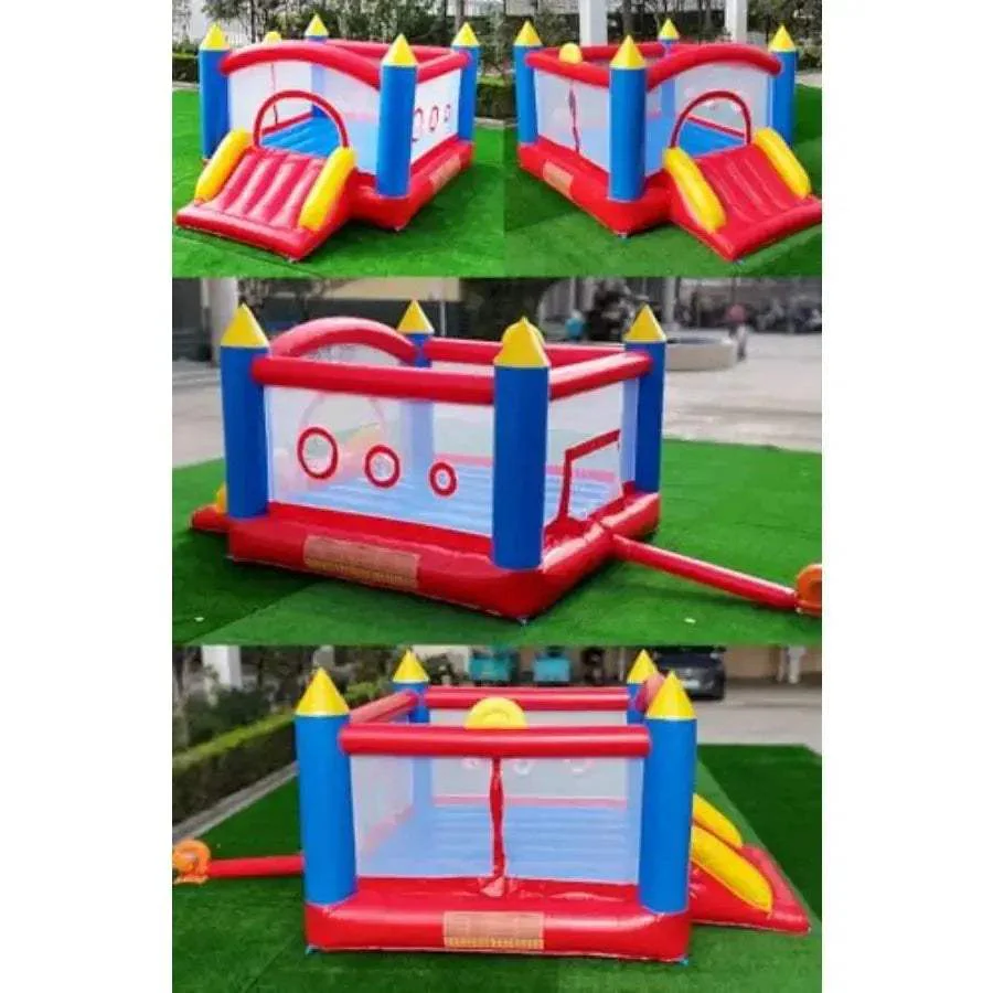 Commercial Grade PVC Bounce House With Wide Slide And Hoops - Image 5