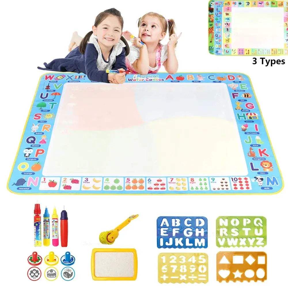 Large Magic Water Drawing Mat With Reusable Pens For Kids
