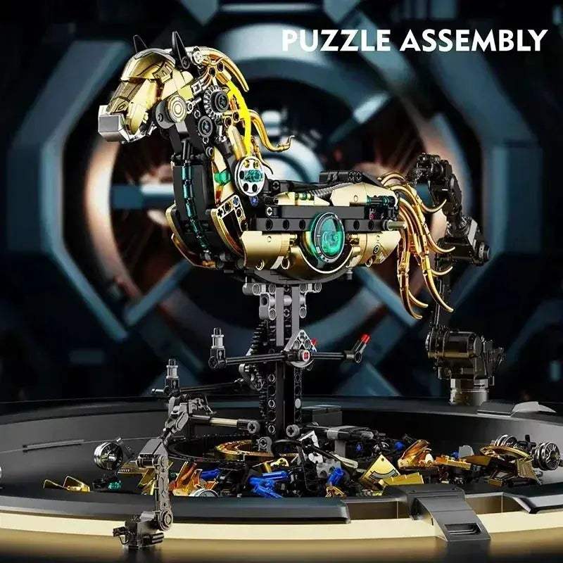 Mechanical Horse Building Blocks Kit for STEM Education - Image 4