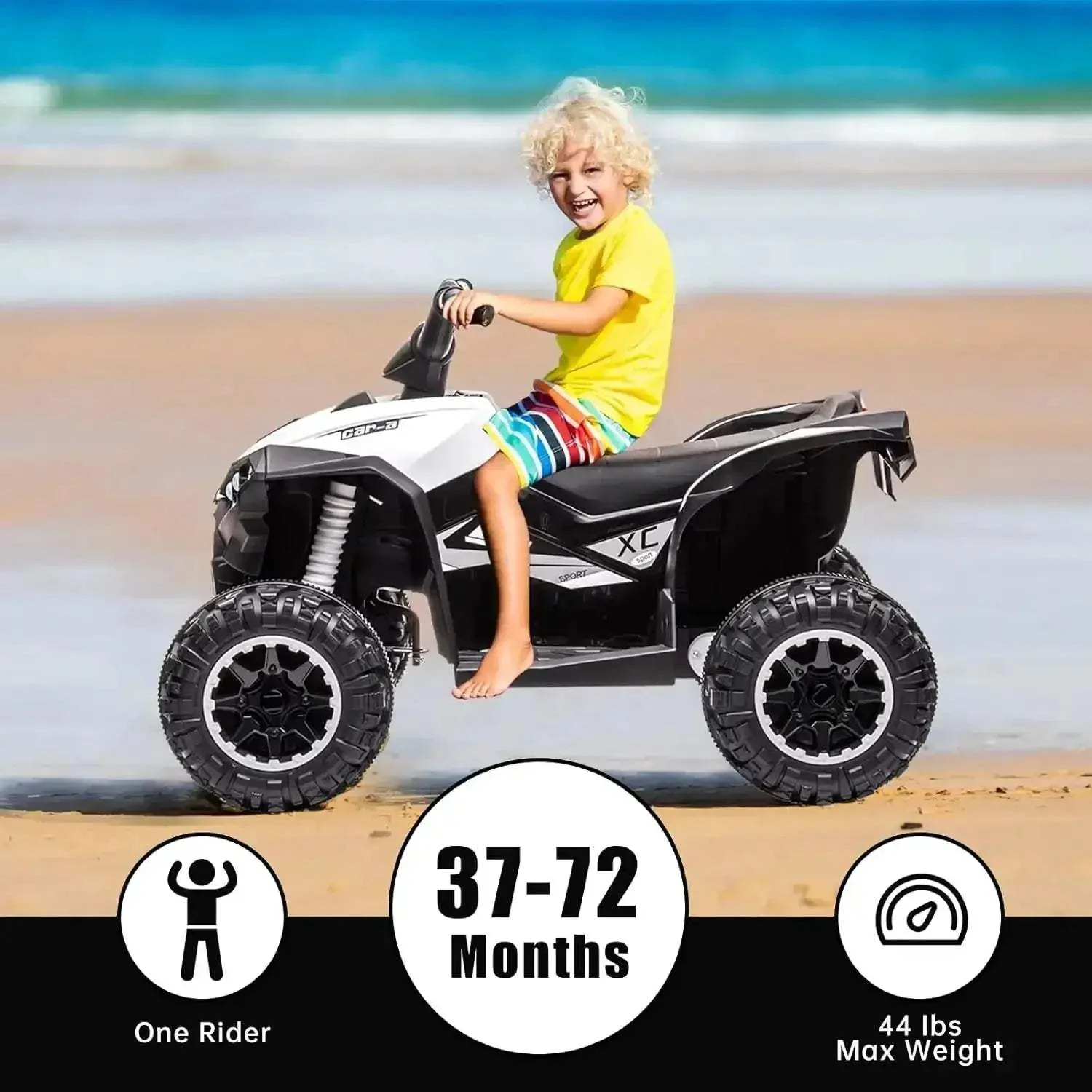 12V Kids Ride On ATV Quad Vehicle With LED Spotlight - Image 3