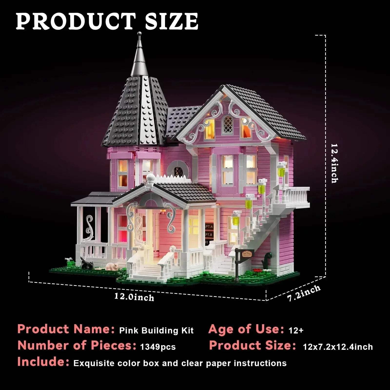 Coraline Pink Palace Building Blocks Set 1349 Pieces - Image 2