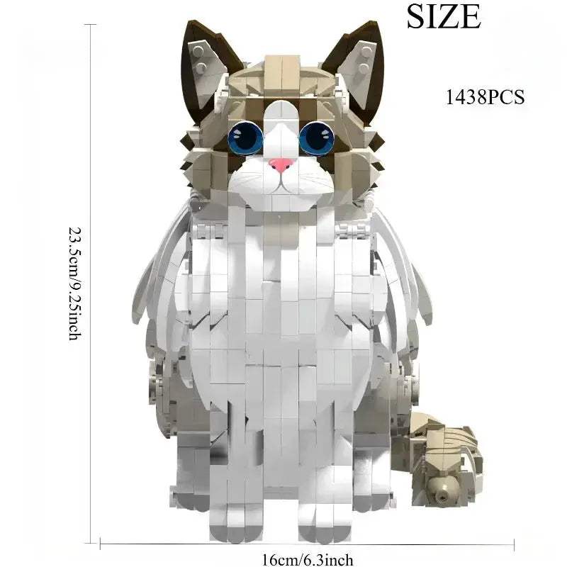 1438 Piece Jumbo Cat Building Set Creative Animal Model Kit