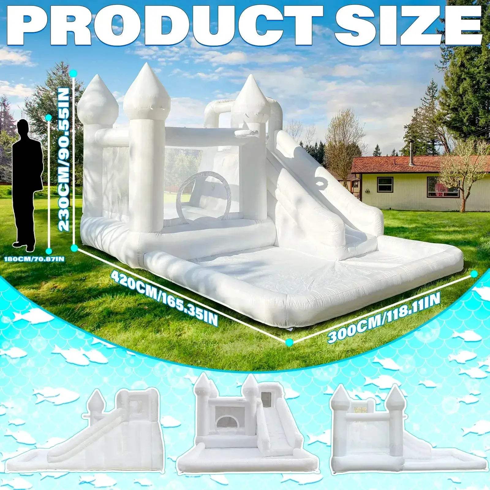 14Ft SpireTop Inflatable Bounce House Durable Slide - Image 3