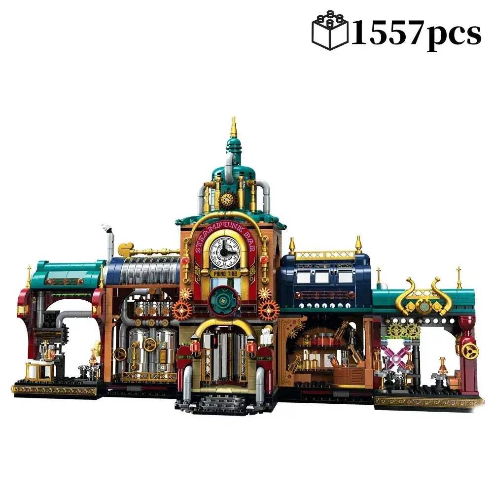 Steampunk Street View Architecture Building Blocks Set Lego Compatible - Image 2