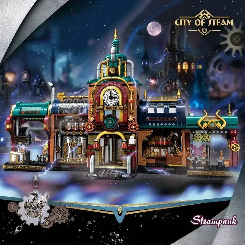 Steampunk Street View Architecture Building Blocks Set Lego Compatible - Image 4